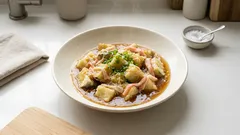 Silky Eggplant Ankake with Vegan Crab Sticks—A Cozy Weeknight Rice Topper